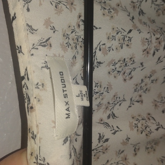 Floral Max Studio Faux Wrap Dress Top L - Picture 5 of 6